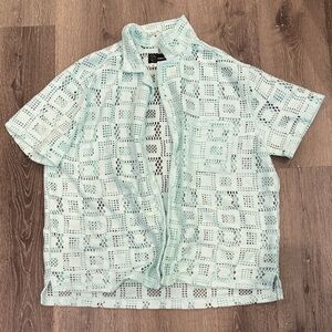 Original Use Light Green Crochet Top